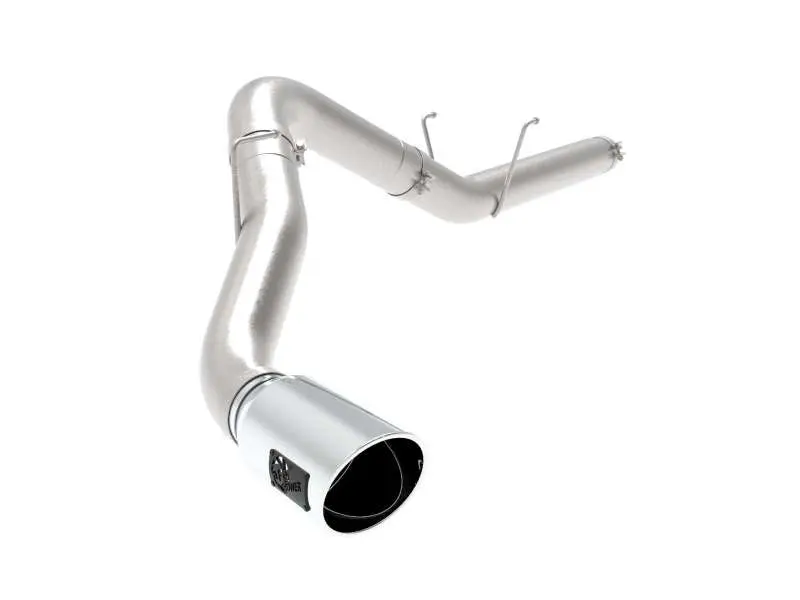aFe Large Bore-HD 5in 409 Stainless Steel DPF-Back Exhaust System Polished Tip 2019-2022 Ram Diesel Trucks L6-6.7L Turbo D...