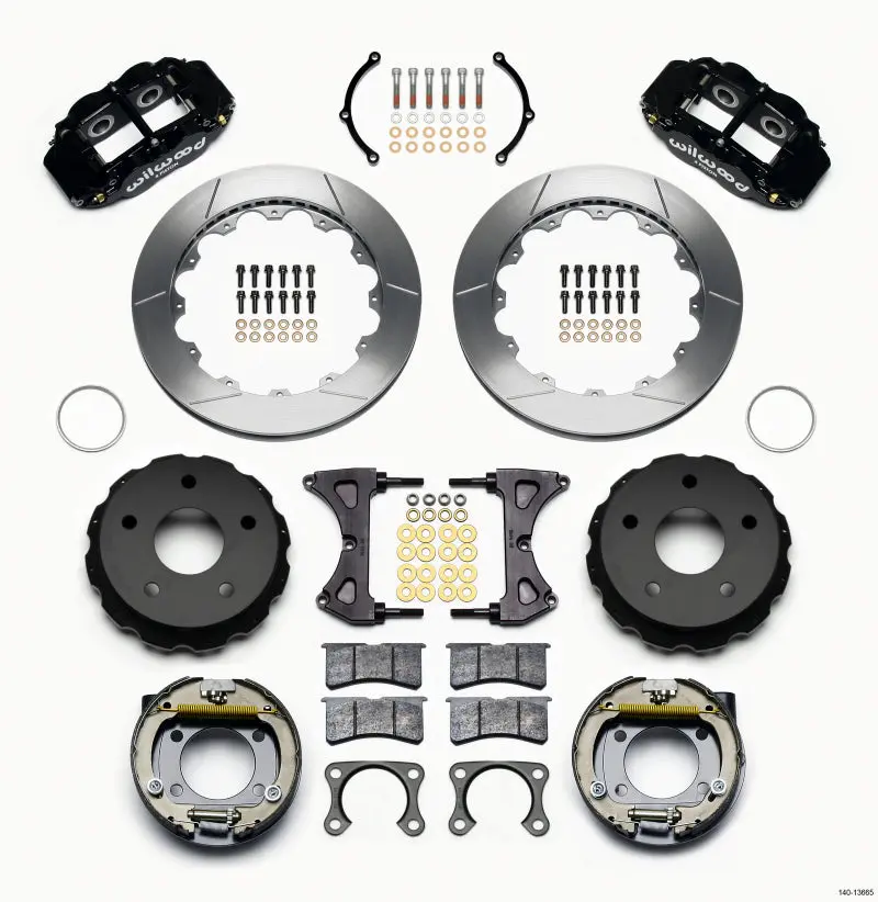 Wilwood Narrow Superlite 4R Rear Parking Brake Kit 12.88in Big Ford Bronco 5x5.50 2.38in Offset