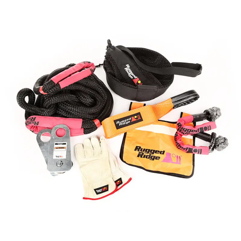 Rugged Ridge Premium Recovery Kit Mesh Bag Complete Off-Road Solution