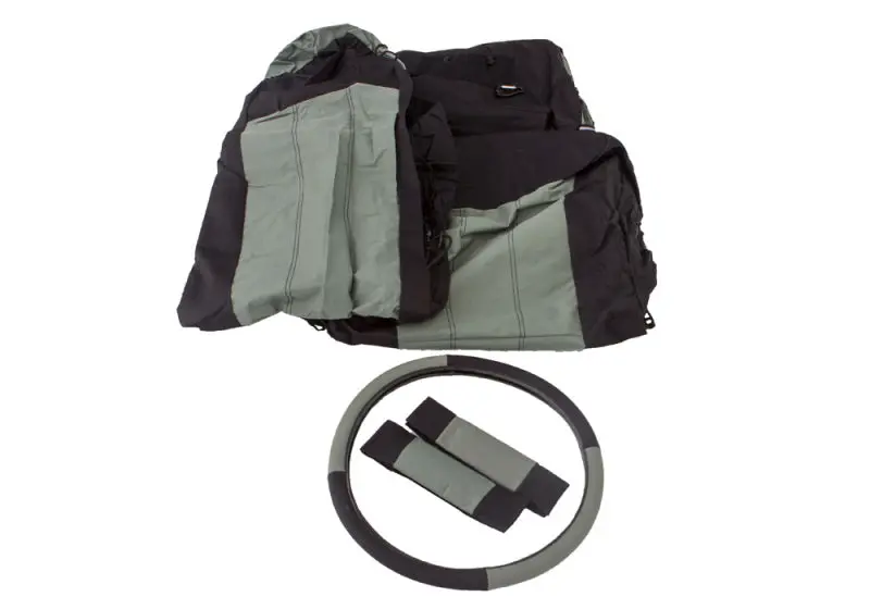 Rampage 1987-1995 Jeep Wrangler YJ Comfort Combo Seat Covers Black Grey