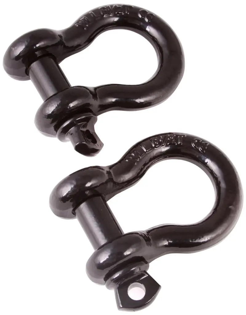 Rugged Ridge 3/4in Black D-Shackles Heavy Duty Off-Road Recovery