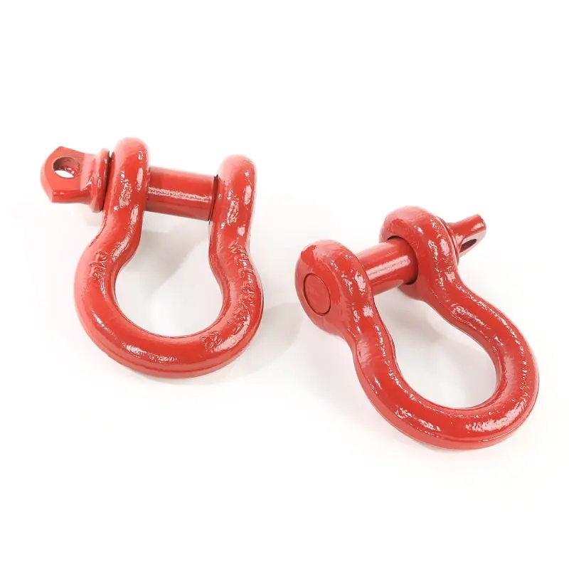 Rugged Ridge Red 3/4in D-Shackles High Visibility Off-Road Recovery