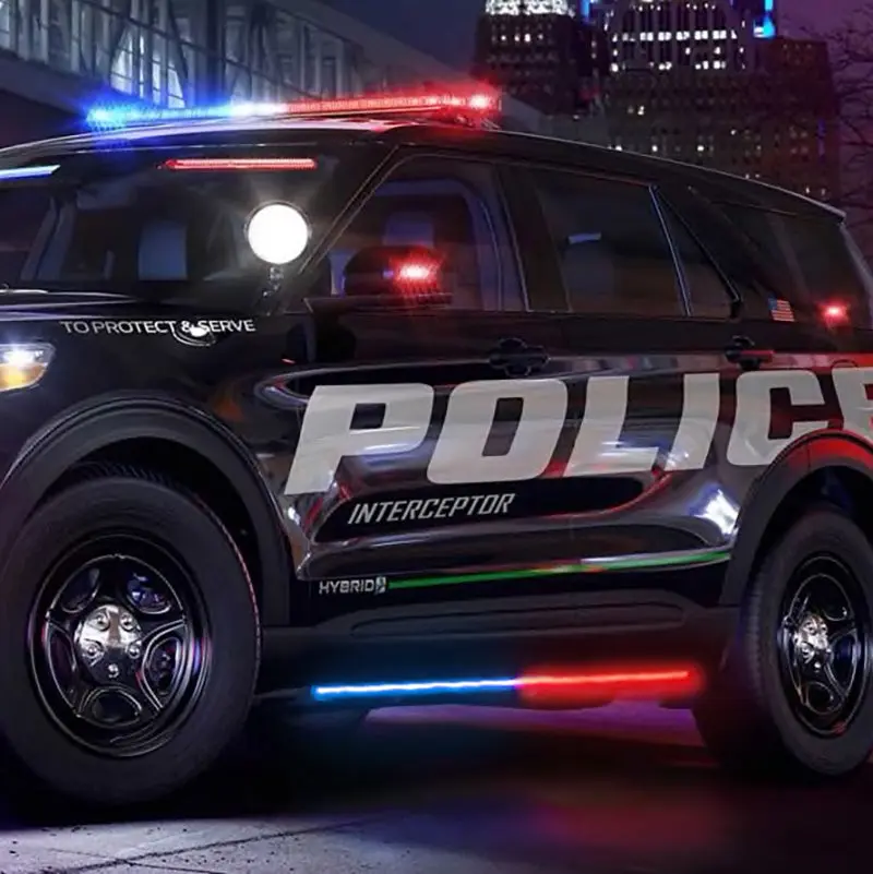 Putco Blade Rocker Kits Sideliners Red White White Override 2011-2019 Ford Explorer Interceptor