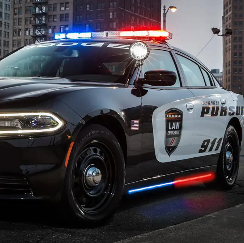 Putco Blade Rocker Kits Sideliners Red Blue White Override 2011-2023 Dodge Charger Police Pursuit
