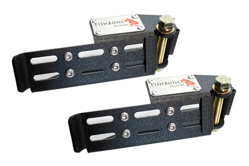 Fishbone Offroad 2007+ Jeep Wrangler Gladiator Steel Foot Peg Set - Black Powdercoat