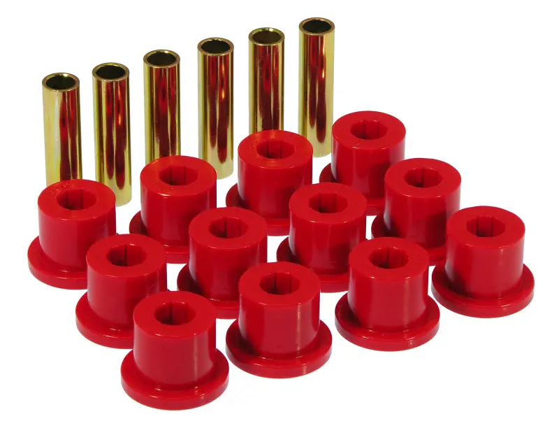 Prothane 67-87 GM Rear Spring & Shackle Bushings 1.5in Bushings - Red - Complete Suspension Kit