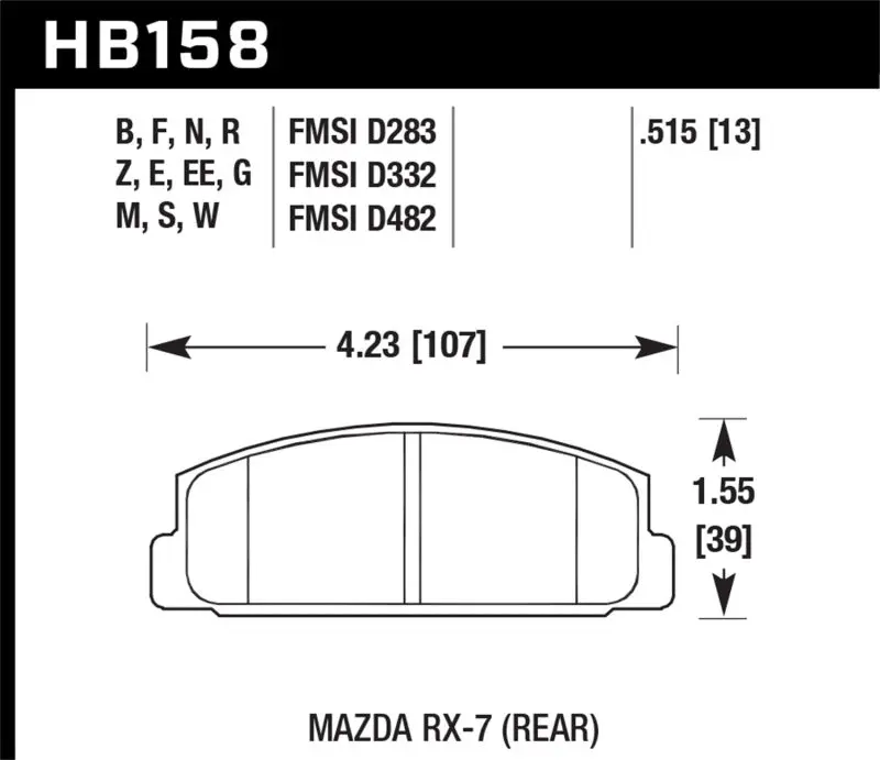 Hawk HPS 5.0 Rear Brake Pads 2003-2005 Mazda 6 Hawk Performance