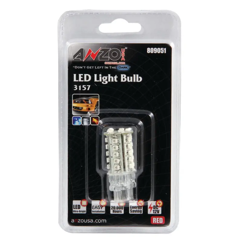 ANZO LED Bulbs Universal 3157 Red - 30 LEDs 2in Tall Tail Lights