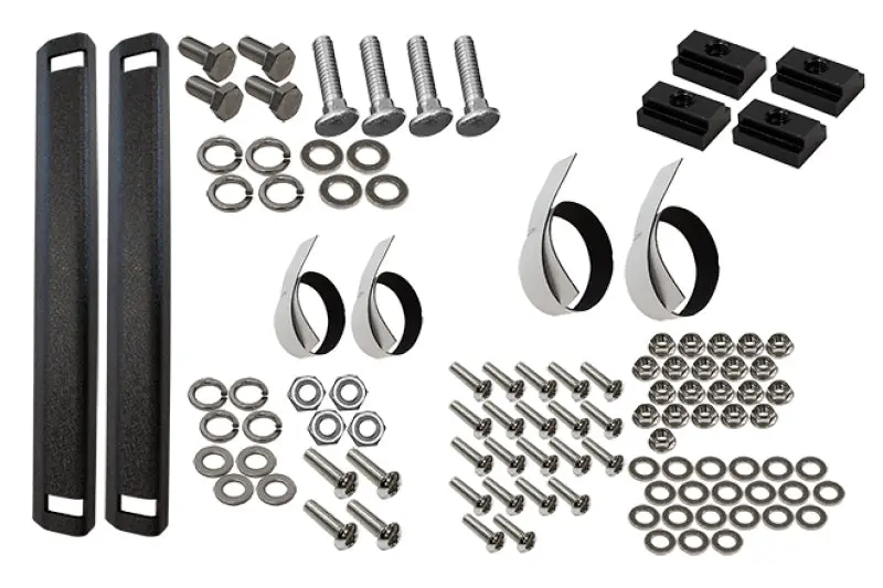 Fishbone Offroad Jeep Storage Bed Rack Tie Down Kit - Stainless Steel Fasteners