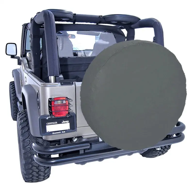 Rugged Ridge 35-36 Inch Tire Cover Black Diamond - Heavy Duty Off-Road Protection