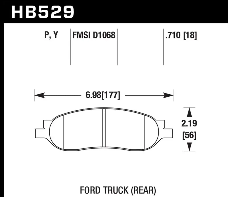 Hawk 05-07 Ford F250 F350 5.4L 6.0L 6.8L LTS Street Rear Brake Pads Hawk Performance