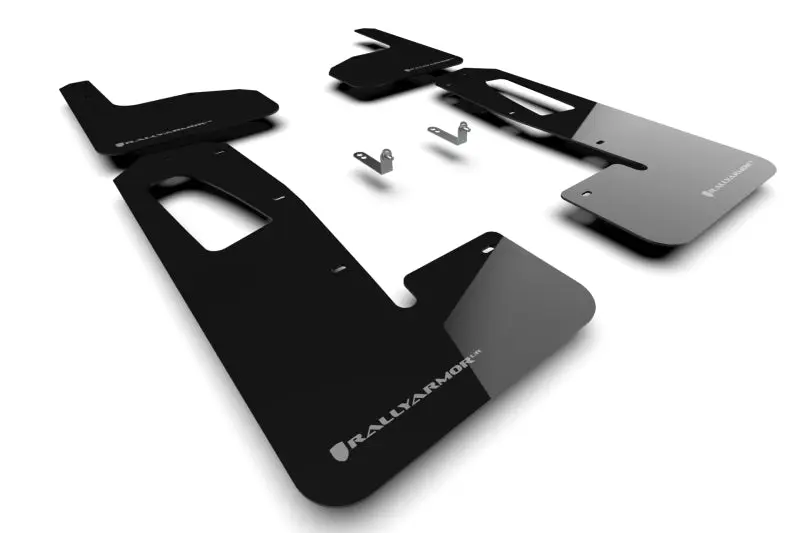 Rally Armor Black UR Mud Flaps Dark Grey Logo 2022-2024 Rivian R1T