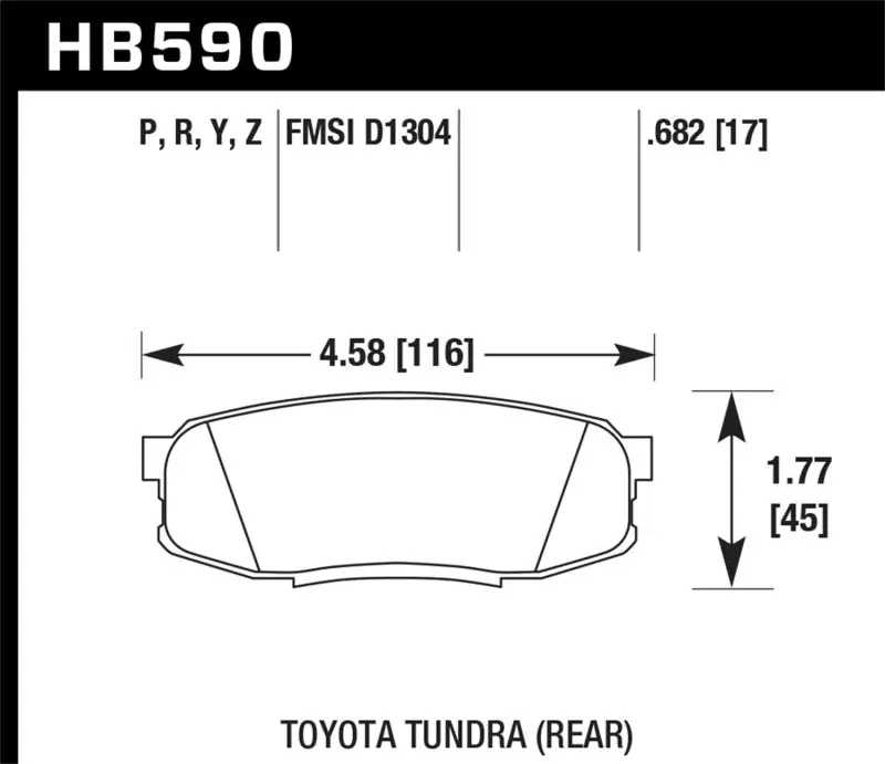 Hawk 2019 Toyota Tundra Lexus NX300 HP Plus Brake Pad Set High Performance Hawk Performance