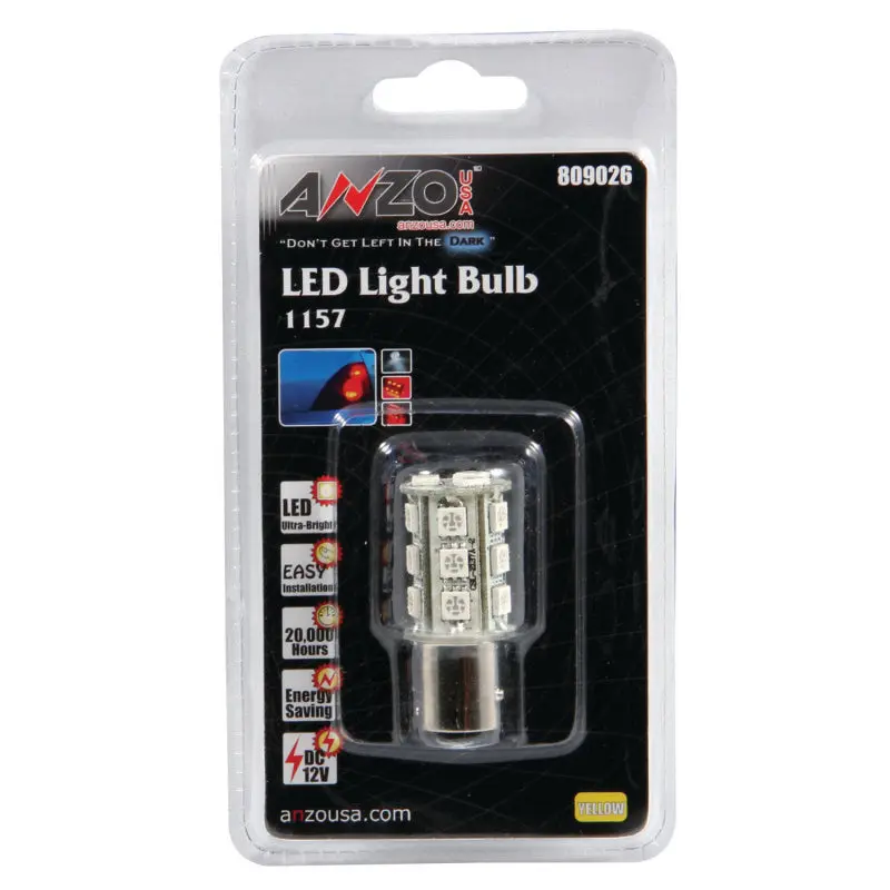ANZO LED Bulbs Universal LED 1157 Amber - 18 LEDs 1 3/4in Tall Turn Signals