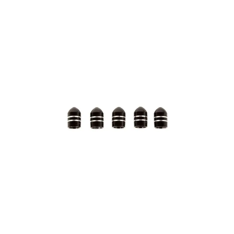 Rugged Ridge Aluminum Valve Stem Cap Black 5 Pack