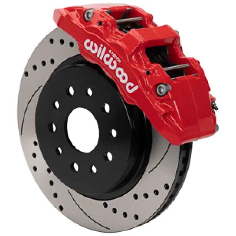 Wilwood 07-18 Jeep Wrangler JK Aero6-DM Front Brake Kit D&S Rotors Red