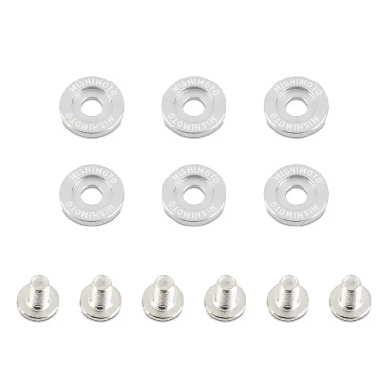 Mishimoto Small Fender Washer Kit 6pcs Silver Automotive Fastening