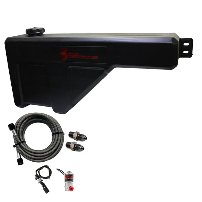 Snow Performance Water Tank Upgrade 10 Gallon Braided SS Line Brackets Solenoid and 4AN Fittings