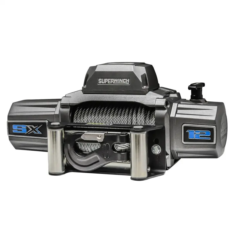 Superwinch SX 12000 Winch 12V DC 12000 LBS 3/8in x 85ft Wire Rope Graphite Off-Road Recovery