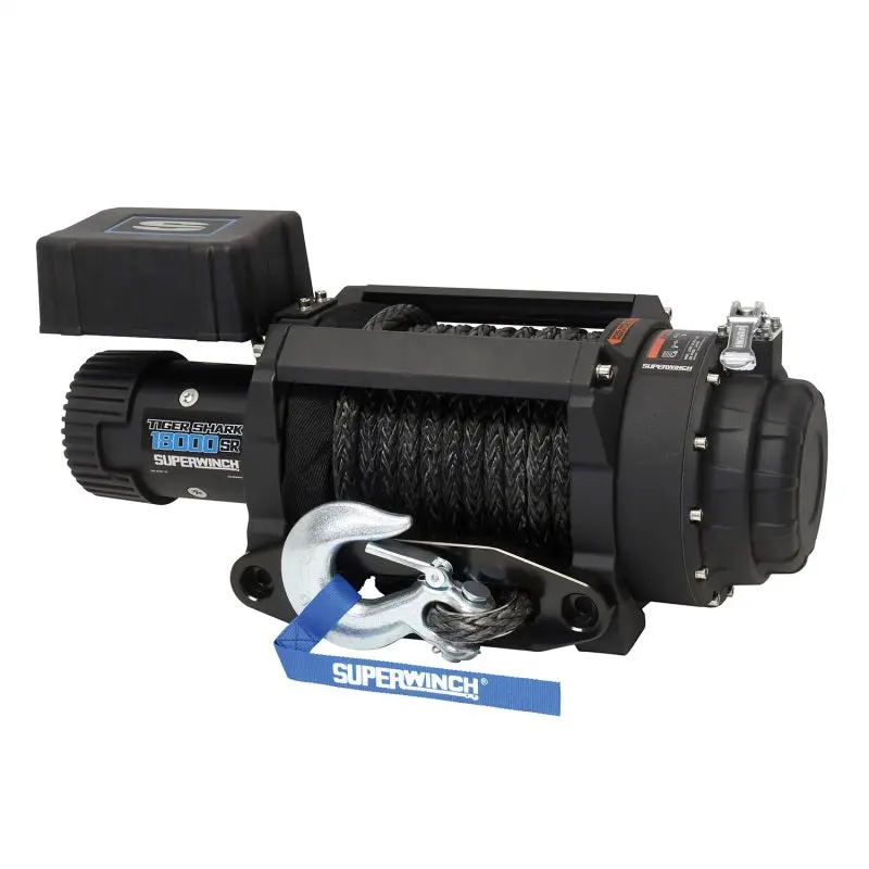 Superwinch Tiger Shark 18000SR Winch 12V DC 18000 LBS 33/64in x 79ft Synthetic Rope Off-Road Recovery