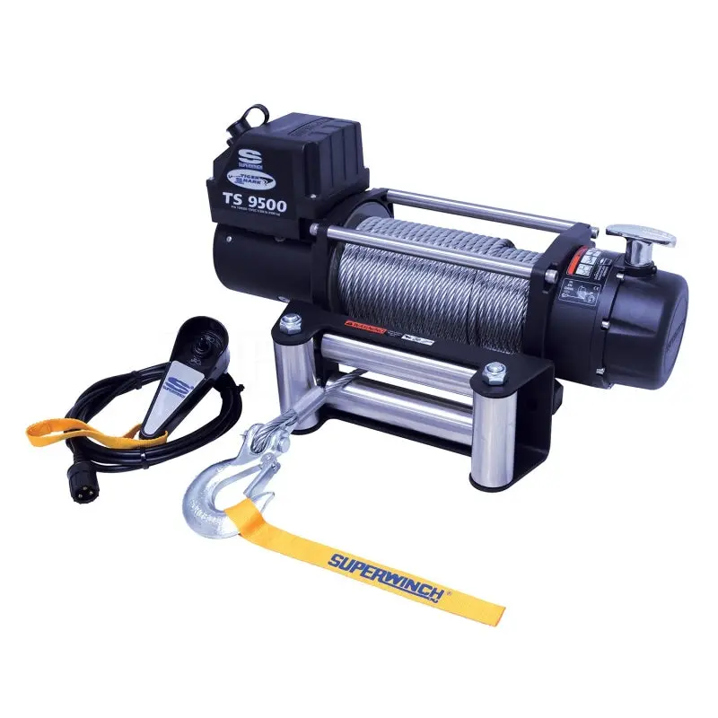 Superwinch Tiger Shark 9500 Winch 12V DC 9500 LBS 11/32in x 95ft Steel Rope Off-Road Recovery