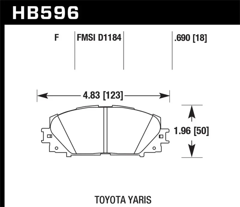 Hawk 07-16 Toyota Yaris HPS 5.0 Front Brake Pads High Performance Street Hawk Performance